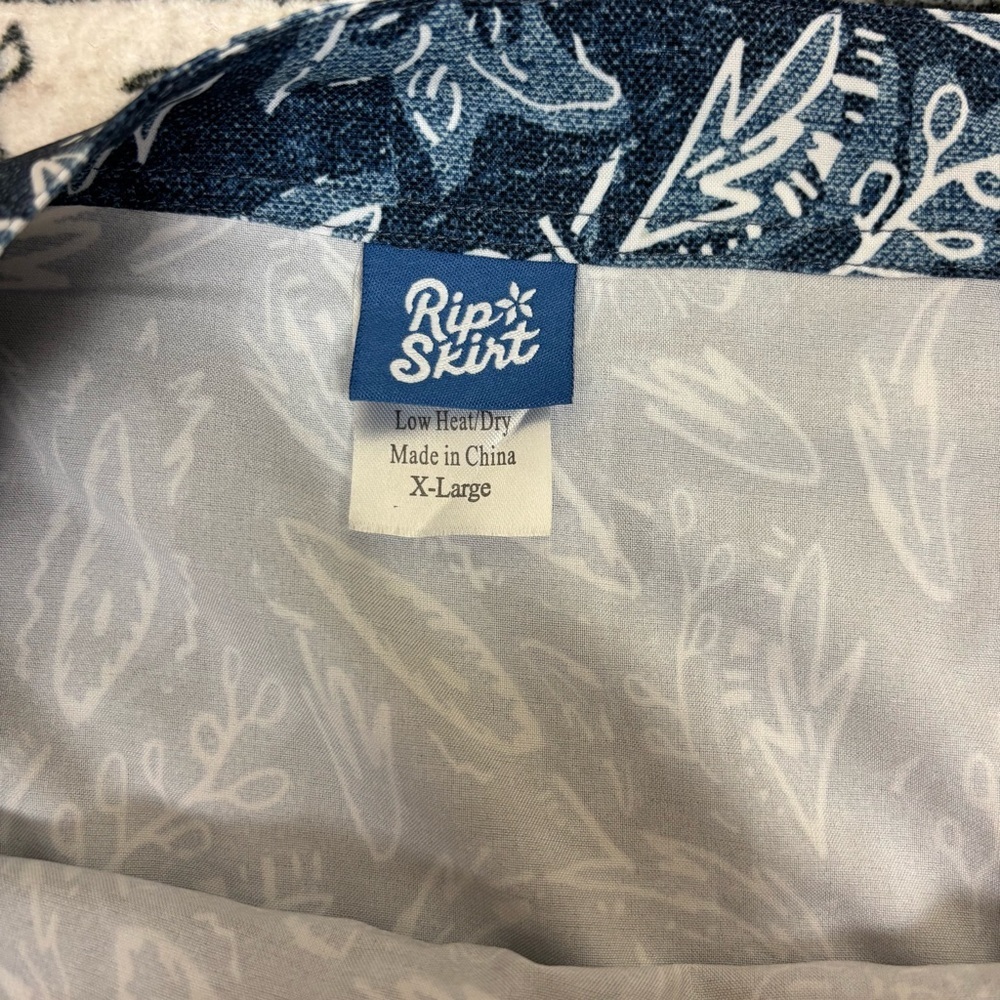 RipSkirt Hawaii Wrap Skirt Blue Flora Rustica Length 1 Women’s Size XL Cover Up - Picture 2 of 4